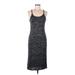 Leith Casual Dress - Midi Scoop Neck Sleeveless: Gray Marled Dresses - Women's Size Medium