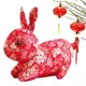 Lapin chinois en peluche pour le nouvel an lunaire chinois figurine de lapin faveurs de fête du