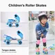 The New Adjustable Children Roller Skates Skating Flashing Sliding Inline Sneaker 4 Wheels 2 Row