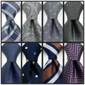 Blue Mens Necktie Silk Brown Ties for Men Wedding Guest Gift Classic Gray Party Christmas