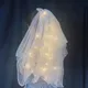 1pcs Glow Wedding Veil LED Light Bowknot Pearl Veil Glow In The Dark Party Favor Wedding Birthday