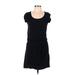 Banana Republic Factory Store Casual Dress - Mini Scoop Neck Short sleeves: Black Print Dresses - Women's Size Medium