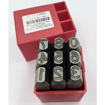 ZORO SELECT 1F108 Number Set,3/8 In. H,Steel