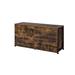 Industrial Rustic Oak 6-Drawer Dresser, Composite Wood & Metal