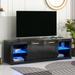 TV Stand with LED Color Changing Lights and Tempered Glass Shelves - Great Storage, Up to 70" TVs