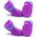 2 Pair Shoes Waterproof Silicone Boots Rain Booties Non-Skid with Adjustable Sticky Strap for Pet Outdoor Activity
