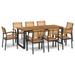 vidaXL Patio Dining Set Outdoor Table and Chair Solid Wood Acacia and Metal