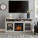 TV Media Stand with 18" Fireplace Insert, Fits up to 65" TVs, Open/Closed Storage