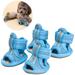 Dog Boots Dog Boots Dog Boots Sandals Dog Shoes Mesh Breathable Dog Shoes Dog Sandals Non Pets Dog Paw Protectors for Small Pet Dog Cat Puppy (4pcs Blue) - Size Summer