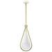 60/7923-Nuvo Lighting-Admiral - 1 Light Pendant In Contemporary Style-21.5 Inches Tall and 10 Inches Wide-Matte White/Natural Brass Finish