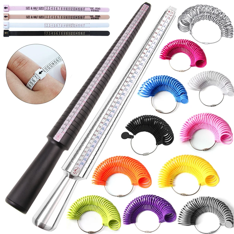 Professionelle Messlehre Fingerring Dorn UK/US/Euro/Korea Offizieller Ring Sizer für DIY Modeschmuck Messwerkzeuge Image