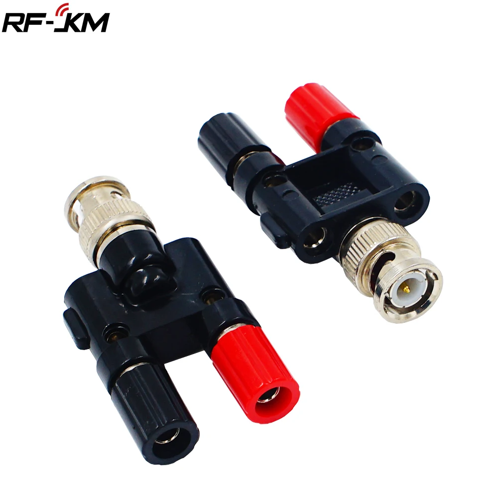 1 stücke BNC Stecker auf 4mm Dual Banana Weibliche Jack Buchse Binding Post RF Coax Koaxial Stecker Adapter splitter Image