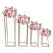 4Pcs Gold Metal Flower Stand Flower Holder Rectangular Rack for Wedding Table Centerpieces Party Decorations