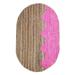 Casavani Hand Braided Square Pink Jute Cotton Rug Geometric Oval Mat Indoor/Outdoor Area Rug 8x8 Feet
