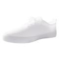 ZIZOCWA Women S Lace Up Solid Color Casual Shoes Large Size Round Head Leisure Flat Tennis Shoe Walking Shoes Non-Slip Comfortable White Size37