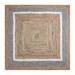 Casavani Handmade Geometric Natural Jute Dhurrie Beige Living Room Bedroom Dining Room Square Area Rug Office/Home Floor Carpet 12x12 feet