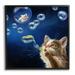 Stupell Industries Cat & Mouse Blowing Bubbles Animals & Insects Painting Black Framed Art Print Wall Art