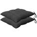 Indoor/Outdoor Textured Solid Charcoal Grey Square Tufted Seat Cushion: Recycled Polyester Fill Weather Resistant Pack Of 2 Patio Cushions: 17 W X 17 D X 4 T