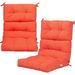 Tufted Outdoor Patio Chair Cushion 4.5 High Back Chair Cushion With 4 String Ties Patio Seat Cushion For Swing Bench Wicker Seat Chair (Orange 2)