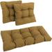 Indoor/Outdoor Tufted Settee Cushion Set Wheat 3 Count