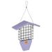 Birds Choice Suet Feeder with Tail Prop for Single Cake in Purple Recycled Plastic