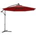 10Ft Offset Patio Umbrella Cantilever Umbrella Outdoor Hanging Market Umbrella W/Crank & Cross Base Easy Tilt Adjustment Outdoor Offset Umbrellas For Backyard Poolside Lawn And Garden ( Burgundy)