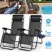 Zero Gravity iMounTEK Lounge Chair Foldable Recliner Chair Stress Relief Pillow Dual Side Armrest Load 330lbs Patio Lying Chair Black 2PC