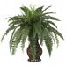 Nearly Natural Boston Fern with Urn Silk Plant - Green