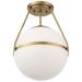Savoy House Meridian 13.25" Wide Natural Brass 1-Light Ceiling Light