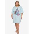 Plus Size Women's Disney Eeyore Sleep Night Pajamas T-Shirt by Disney in Light Blue