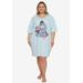 Plus Size Women's Disney Eeyore Sleep Night Pajamas T-Shirt by Disney in Light Blue