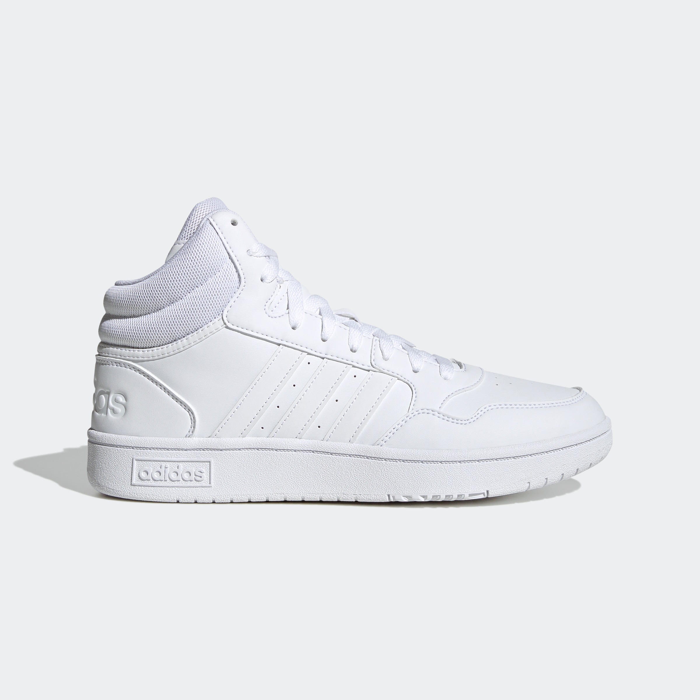 Sneaker ADIDAS SPORTSWEAR "HOOPS 3.0 MID LIFESTYLE BASKETBALL CLASSIC VINTAGE", Herren, Gr. 44,5, weiß (cloud weiß, cloud weiß, cloud weiß), Synthetik, Textil, Schuhe Sneaker