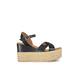 POPA Damen Roques Hoher Keilabsatz Leder Schwarz Sneaker, 39 EU