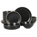 Gibson Home Stoneware Dinnerware Set - Service for 4 Ceramic/Earthenware/Stoneware in Black | Wayfair 142591.16R