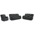 Signature Design by Ashley Draycoll 3 - Piece Reclining Living Room Set Polyester/Chenille in Gray | 40 H x 87 W x 40 D in | Wayfair Living Room Sets