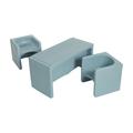 ECR4Kids Tri-Me Table & Cube Chair Set, Multipurpose Furniture,3-Piece Plastic in Blue | 17 H x 32.75 W in | Wayfair ELR-14410-PB