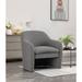 Accent Chair - Ebern Designs Brijpal Sherpa Fabric Upholstered Barrel Accent Chair Polyester/Fabric in Gray | 29.92 H x 26.97 W x 28.35 D in | Wayfair