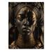 Everly Quinn Porcelain Portrait of Black & Gold African Goddess II - African Woman Print on Natural Pine Wood Metal in Black/Brown/Gray | Wayfair
