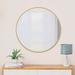 Ebern Designs Dilmurod Mirror, Wall Mirror, Circular Mirror Metal Framed Metal in Yellow | 0.98 H x 38.19 W x 1.09 D in | Wayfair