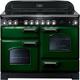 Rangemaster Classic Deluxe CDL110ECRG/C 110cm Electric Range Cooker with Ceramic Hob - Racing Green / Chrome - A/A Rated, Green