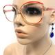 Vintage Boots Reading Glasses Frames +2.50 Pink Square Eyeglasses Frame Retro