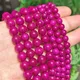 Natural Stone Beads Fuchsia Sugilite Jade Round Loose Spacer Beads for Jewelry Making DIY Bracelet