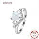 Neue Ringe 925 Silber Schmuck Herz Form Erstellt Opal Zirkon Edelstein Finger Ring Zubehör für