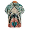 Herren Ozean Hai Muster übergroße Hawaii Hemden Sommer Original Mode Thema Luxus Vintage Dazn