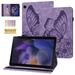 Decase For Samsung Galaxy Tab A8 2022 Case Samsung X200/X205/X207 10.5 inch Tablet Case Embossed Butterfly Folio Flip Case with Card Slots Stand Cover For Samsung Galaxy Tab A8 10.5 2022 Purple