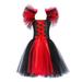 YDOJG Dresses For Girls Toddler Kids Baby Magnificent Witch Black Gown Fancy Dress Up Party Tulle Dresses For 4-5 Years