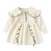 YDOJG Dresses For Girls Toddler Kids Baby Long Sleeve Patchwork Ruffled Sweater Princess Dress Outfits For 2-3 Years