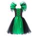 YDOJG Dresses For Girls Toddler Kids Baby Magnificent Witch Black Gown Fancy Dress Up Party Tulle Dresses For 4-5 Years