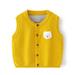 Baby Sweatshirt Children s Vest Girls Plush Inner Wear Fall And Winter Baby Vest Bear Print Vest Spring Children Warm Toddler Sweatshirt Yellow 18-24 Months