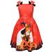 YDOJG Dresses For Girls Toddler Kids Sleeveless Pumpkins Witch Prints Custome Princess Dress For 4-5 Years